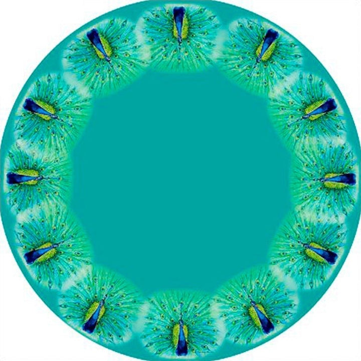 Peacock Round Tablecloth (68-inch) Multi Color