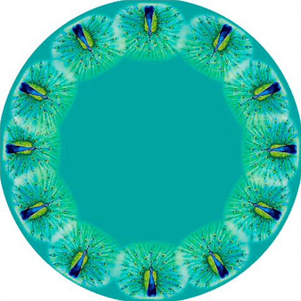 Peacock Round Tablecloth (68-inch) Multi Color Polyester