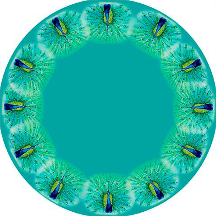 Peacock Round Tablecloth (68-inch) Multi Color Polyester