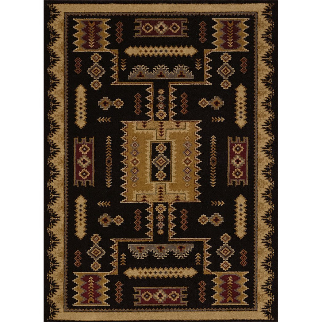 Southwestern Tribal Area Rug Rectangle Shaped Indoor Aztec Cabin Carpet Living Room Rustic Lodge Cottage Southern Ikat