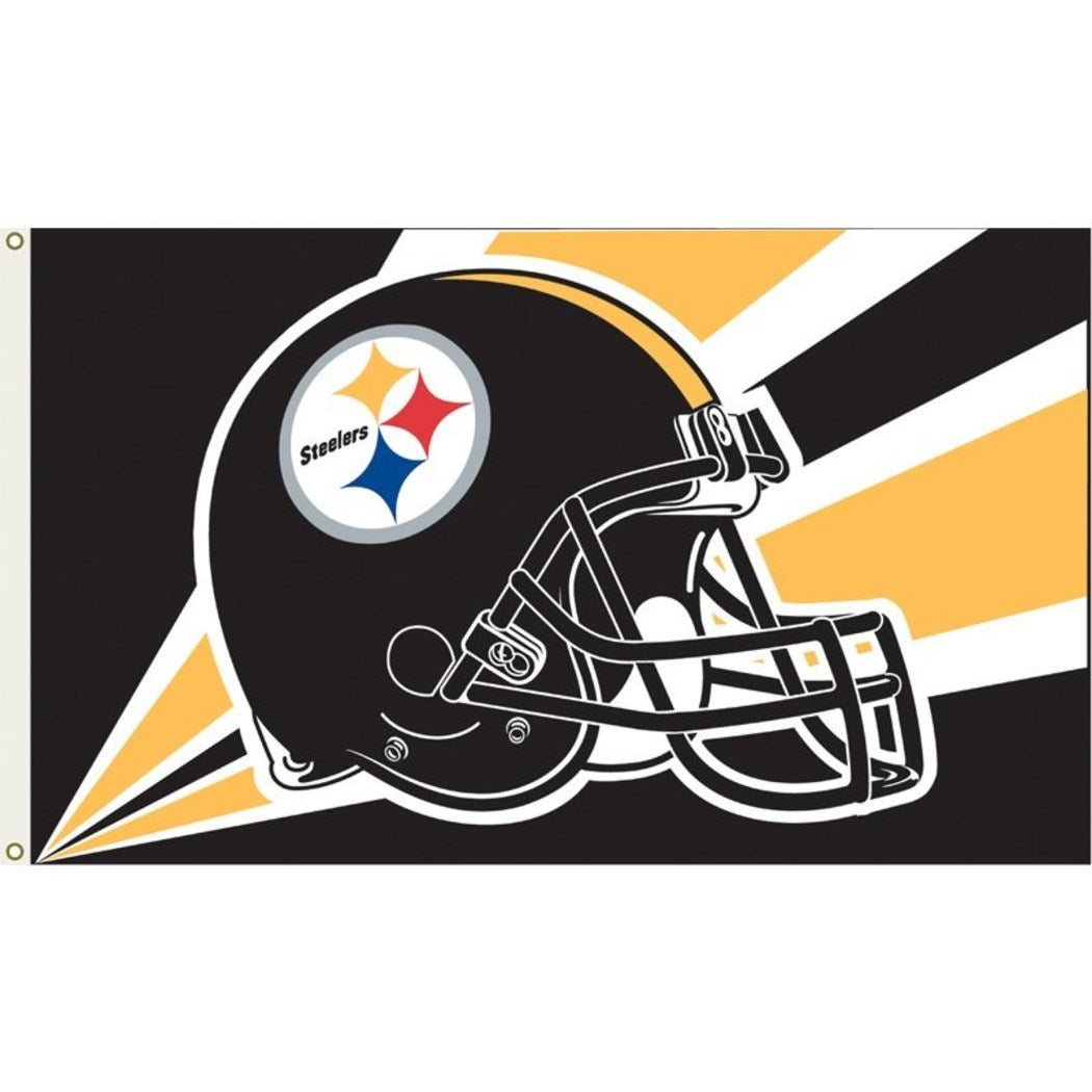 Nfl Steelers Flag 3x5 Feet Football Themed Team Color Logo Outdoor Hanging Banner Flag Gift FanFan Merchandise Athletic Spirit Gold Black Blue Red - Diamond Home USA