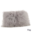Cobalt Solid Pattern Mongolian Lamb Fur Plush Lumbar Pillow Fluffy Touch Texture Design Glam Luxury Soft Comfy Decorative Sofa Cushion Knife