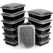 Black Food Containers Lids Set ( 2" x 9" x 5") Best Parties & Outdoor Activities Features Microwave Friendly Dishwasher Safe Extra Space Food Easy - Diamond Home USA