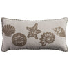 11 X 21 Brown White Beach Theme Throw Pillow Nautical Coastal Tropical Sea Shell Star Fish Pattern Contemporary Chic Modern Accent Pillows Seat Cushion Couch Sofa Bedroom Bed Polyester - Diamond Home USA