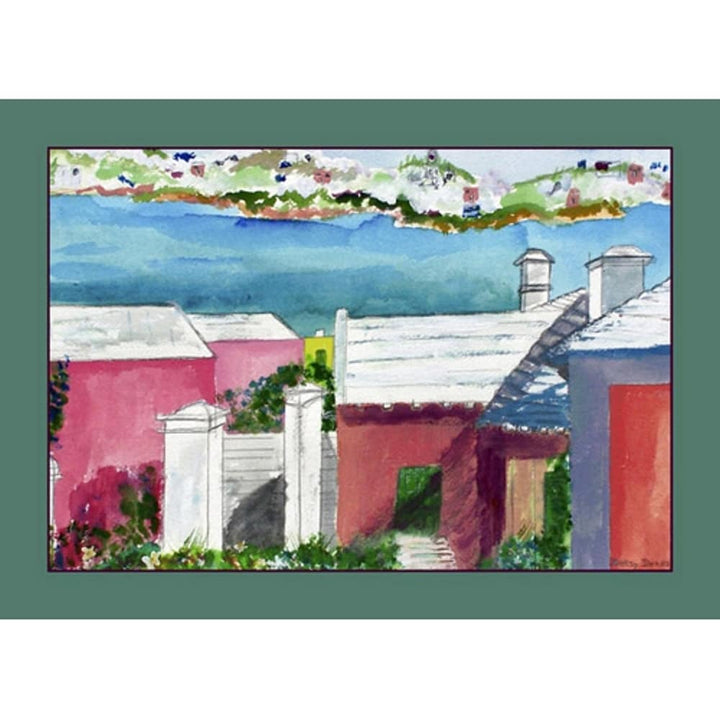 Rooftops Place Mat Set of 4 Multi Color Rectangle Polyester