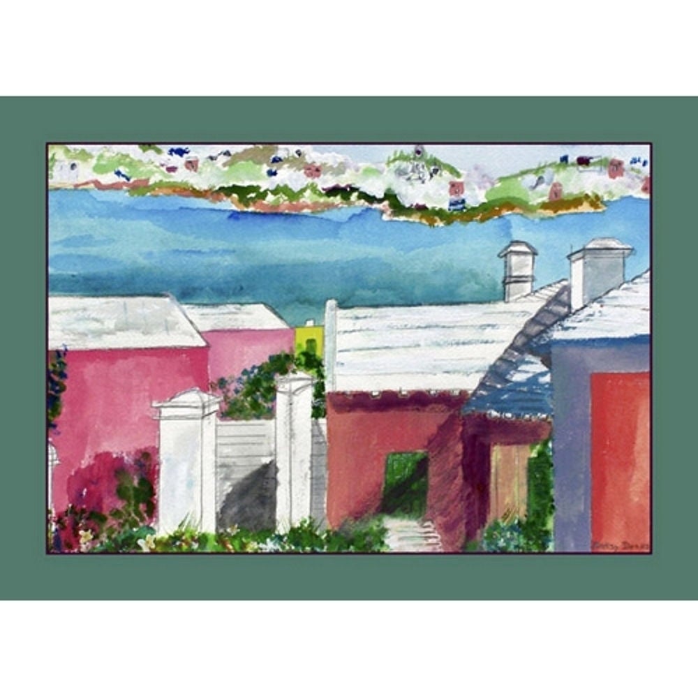 Rooftops Place Mat Set of 4 Multi Color Rectangle