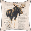22 x 22 Beige Brown Moose Throw Pillow Wildlife Pattern Rustic Wild Animal Cushion Quotes Sayings Cabin Themed Lodge Hunting Decorative Indoor Use - Diamond Home USA