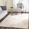 4'x6'ft Neutral Ivory Rose Red Unique Oriental Patterned Distressed Area Rug Indoor Bohemian Floral Living Room Mat Rectangle Carpet Supremely Chic - Diamond Home USA