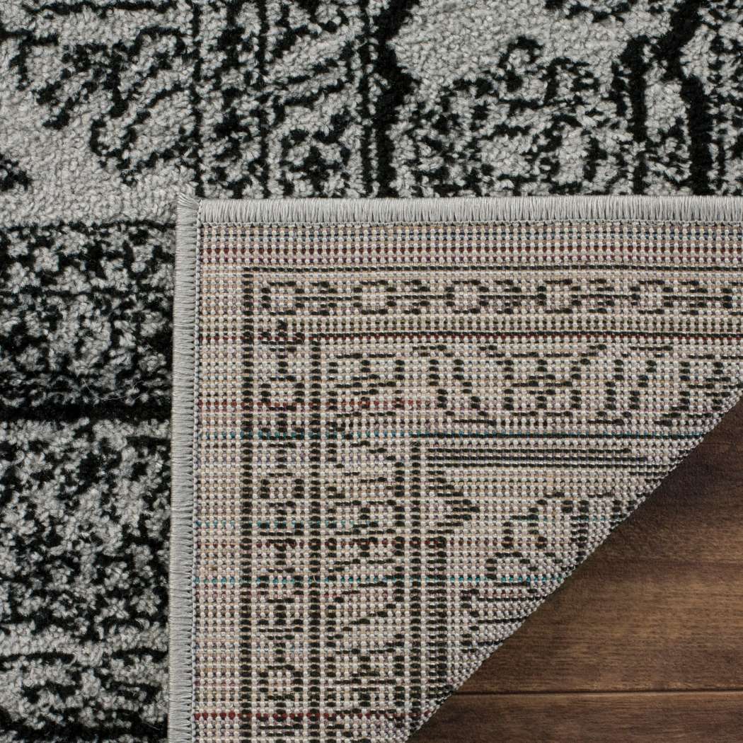 4'x6'ft Neutral Silver Black Grey Oriental Vintage Area Rug Indoor Diamond Medallion Living Room Mat Rectangle Carpet Geometric Modern Century Old - Diamond Home USA