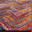 2' 7" X 5' Rainbow Chevron Aruba Abstract Colored Area Rug Polypropylene Bright Wavy Curve Lined Hippy Hippie Colorful Geometric Contetemporary Indoor - Diamond Home USA