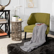 Cozy Grey Knit Throw Blanket Chevron Modern Contemporary Shabby Chic Victorian Cotton - Diamond Home USA