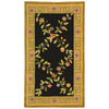 2' 9 x 4' 9 Color Purple Floral Gold Border Area Rug Wool Contemporary Geometric Flower Leaves Unique Royal Classy Rectangular Indoor Outdoor Living - Diamond Home USA