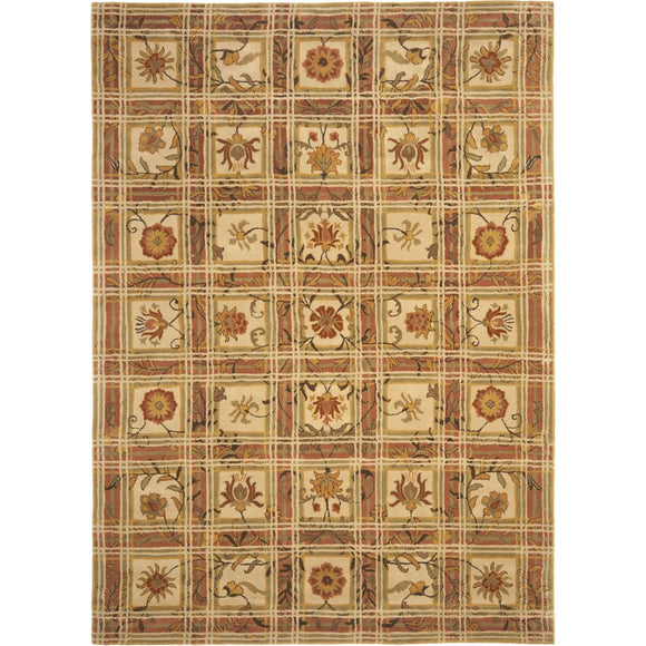 4' x 6' Handmade Assorted Floral Wool Crafted Area Rug Flower Tulip Daisy Sunflower Geometric Color Contemporary Square Durable Indoor Outdoor Living - Diamond Home USA