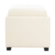 Harrison Storage Cream Leather Tray Ottoman Off-white Transitional Solid Square Wood - Diamond Home USA