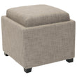 Harrison Storage Grey Viscose Tray Ottoman Transitional Solid Square Fabric Upholstered Wood Top - Diamond Home USA