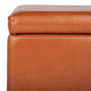 Jonathan Storage Flip-top Saddle Ottoman Brown Transitional Solid Square Leather Wood - Diamond Home USA