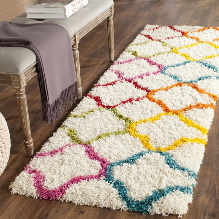 Crafted Kids Trellis Runner Rug (2'3 x 7') Carpet Flooring Colorful Geometric Design Pattern