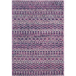 Purple Bohemian Pattern Area Rug (3' x 5') Gorgeous Geometric Stripe Design Theme Abstract Persian Luxurious Comfort Plum Colored Floor Carpet - Diamond Home USA