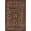 4'x5'7"ft Navy Red Brown Gold Oriental Traditional Grandeur Area Rug Indoor Central Medallion Persian Motif Living Room Mat Rectangle Carpet Geometric - Diamond Home USA