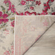 3' x 5' Vintage Flower Bouquet Ivory Pink Colorful Distressed Area Rug Polyester Contemporary Decorative Shabby Chic Floral Bloom Bright Pretty - Diamond Home USA