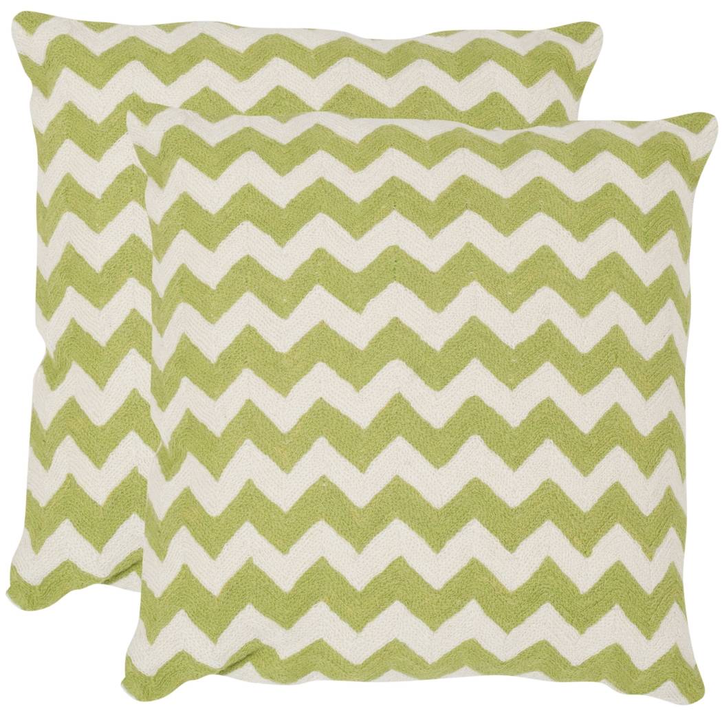 Green White Chevron Stripes Pattern Decorative Throw