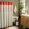 Romance Shower Curtain Red Geometric Polyester - Diamond Home USA