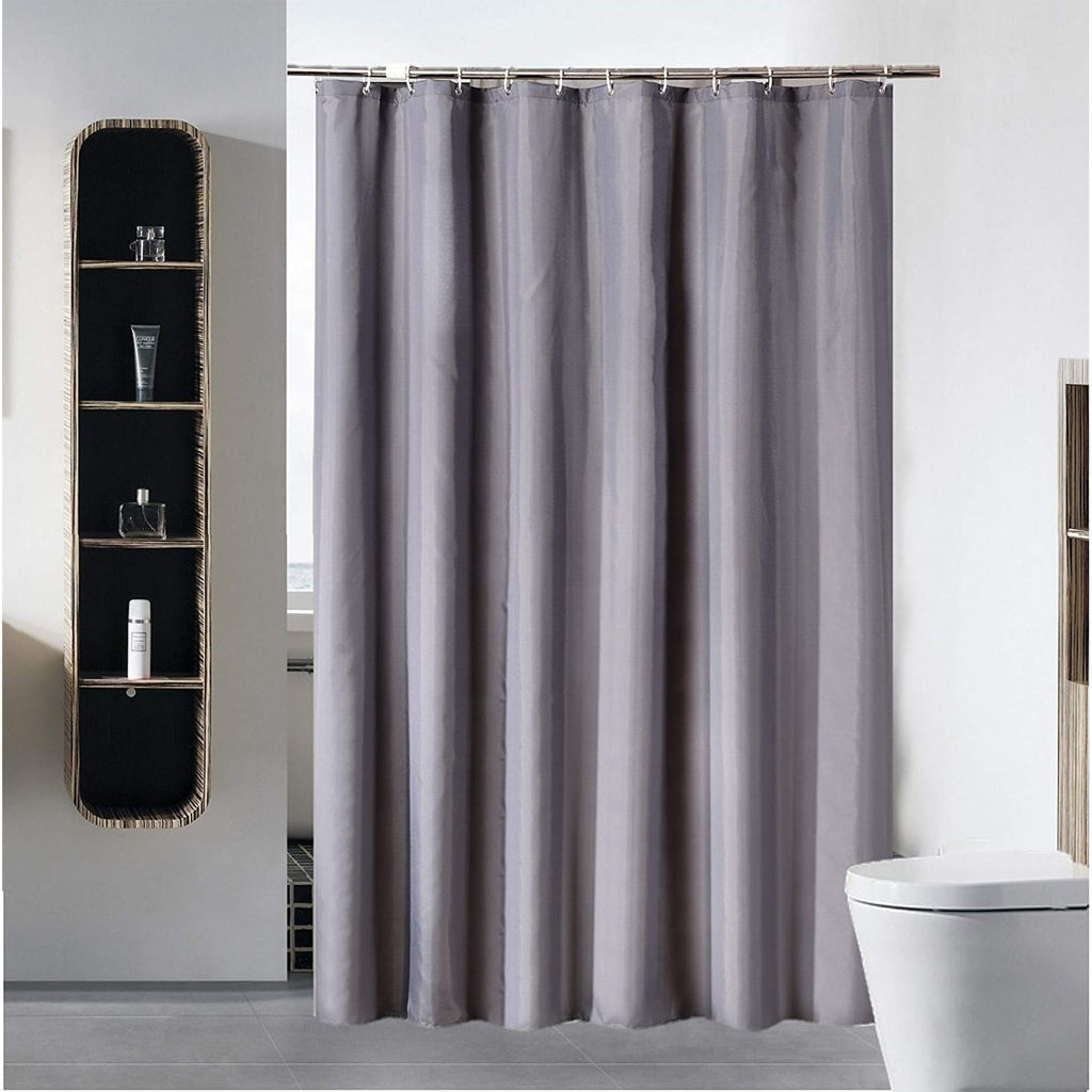 Shower Curtain Liner Water lent Fabric Pure Gray Grey Graphic Print Casual Polyester - Diamond Home USA