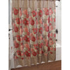 Brown Red Graphical Nature Themed Shower Curtain Polyester Lightweight Detailed Flowers Printed Abstract Floral Pattern Classic Elegant Design Rich - Diamond Home USA