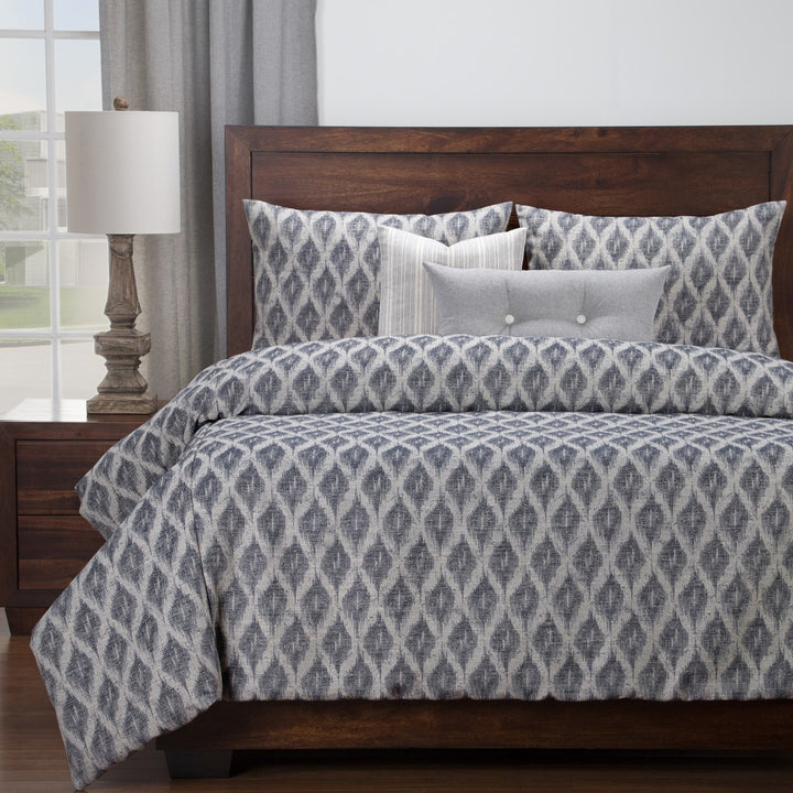 Diamond Creek Pattern Duvet Cover Set Milk Geometric Ikat