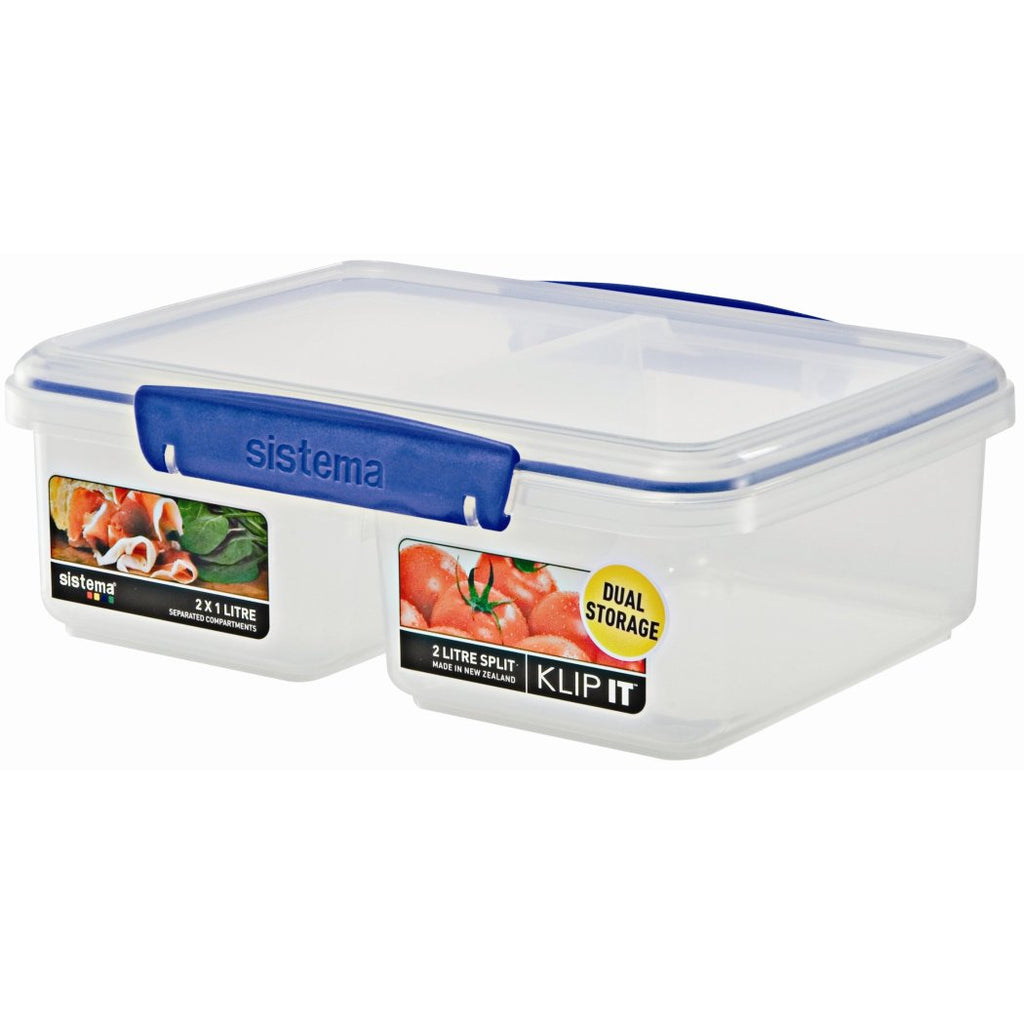 Clear 2 Compartments Food Storage Container Watertight Lock Design Best Parties & Outdoor Activities Features Microwave Dishwasher Safe Extra Space - Diamond Home USA
