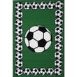 1'6x2'4ft Kids Green White Black Colored Sports Pattern Accent Rug Indoor Soccer Graphic Bathroom Entryway Kitchen Flooring Rectangle Carpet Football - Diamond Home USA