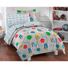 Boys Grey Outer Space Themed Comforter Twin Set Rocket Ship Plants Bedding Meteor Stars Planet Earth Moon Saturn Orbit Rocket Comets Gray Blue Red - Diamond Home USA