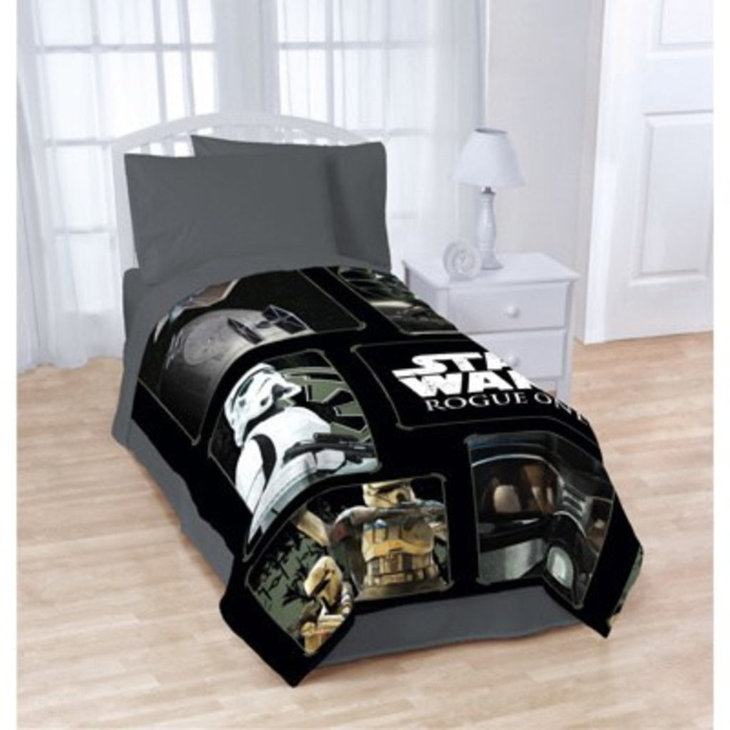 62" x 90" Kids Black Star Wars Theme Twin Blanket Starwars Rogue 1 Imperial Trooper Bedding Light Saber Death Star Darth Vader Luke Skywalker Movie - Diamond Home USA