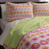Floral Cotton Quilt Set Bright Casual Refreshing Abstract Pattern Bedding Decorated Flowers Traditional Girls Vibrant