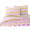 Floral Cotton Quilt Set Bright Casual Refreshing Abstract Pattern Bedding Decorated Flowers Traditional Girls Vibrant