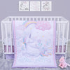 Sweet Unicorn 4 Piece Crib Bedding Set Multi Color Novelty Girls Baby Girl Microfiber - Diamond Home USA