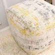 Hampshire Ottoman Pouf Gold Casual Pattern Square Cotton Textured - Diamond Home USA