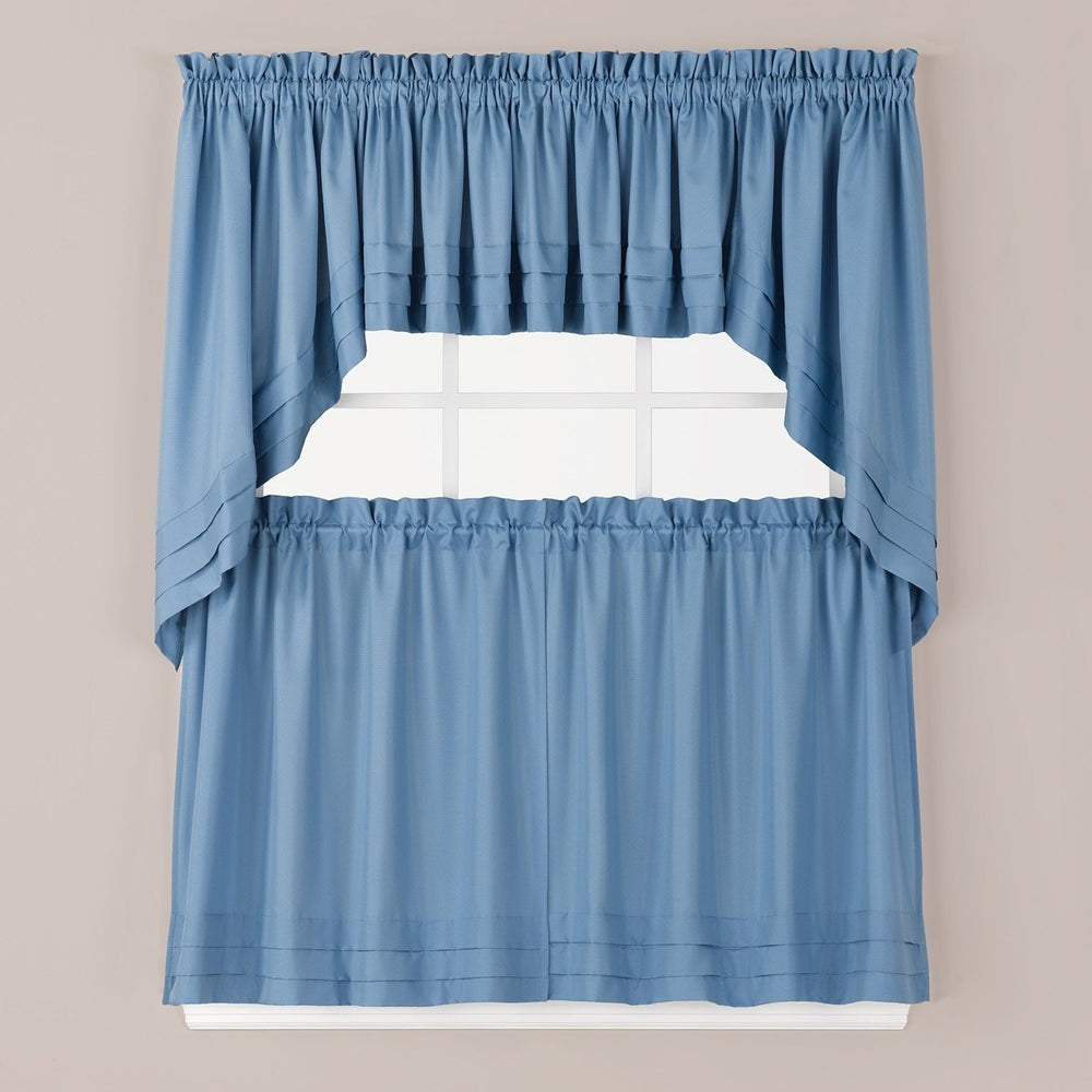 Flinders Forge Valance In Smoke Blue Solid Transitional 100% Polyester