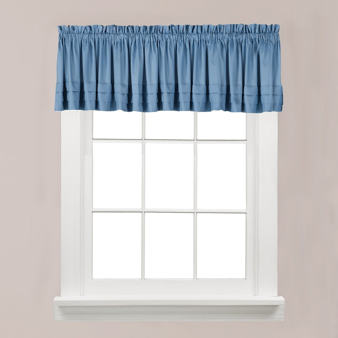 Flinders Forge Valance In Smoke Blue Solid Transitional 100%