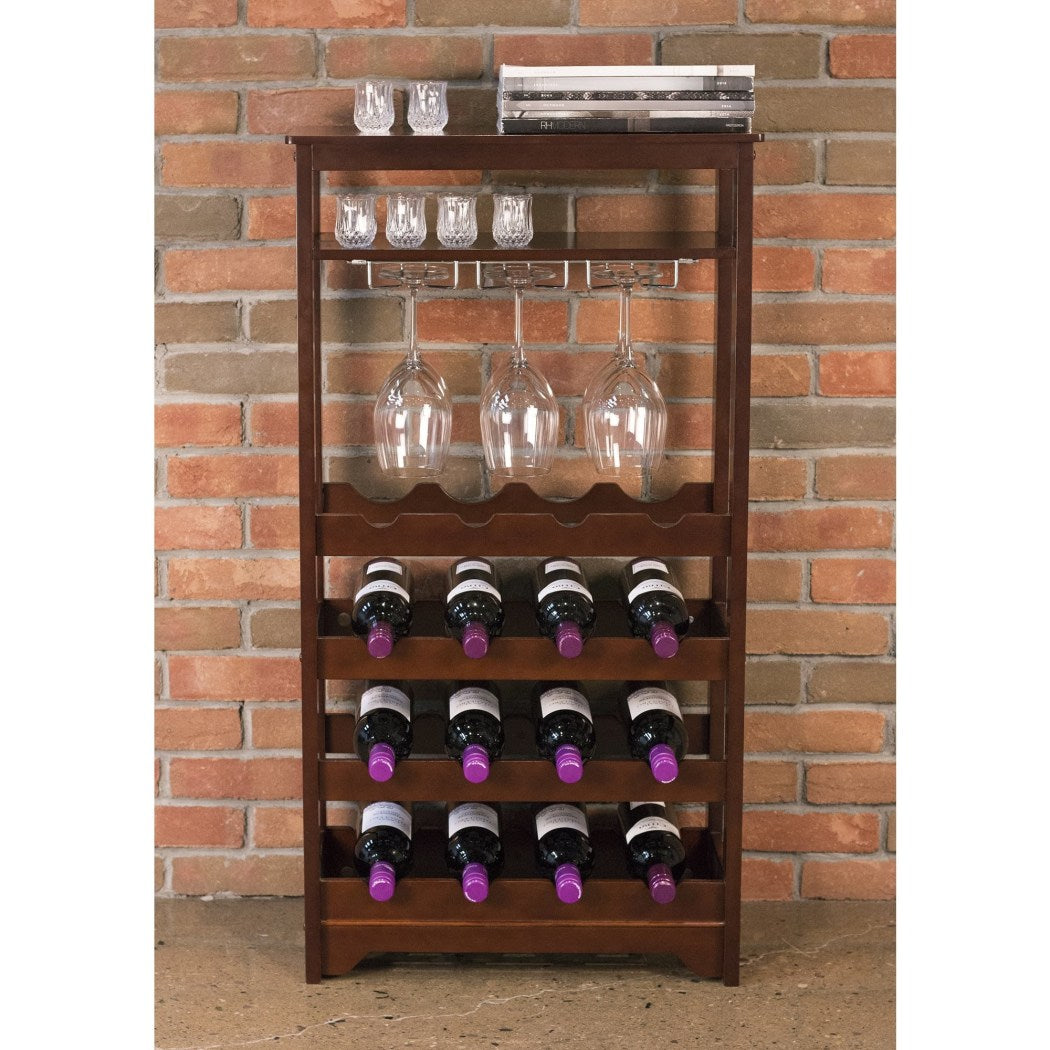 16 Bottle Wine Racks Free Standing Floor Unit Table Top Serving Storage Space Below Vertical Espresso Wine Rack Is Modern Stylish