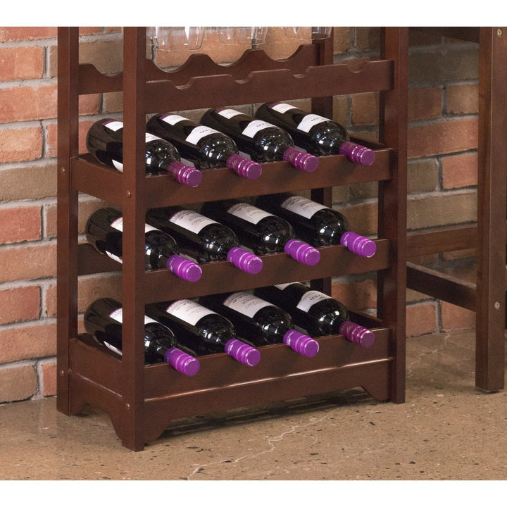 16 Bottle Wine Racks Free Standing Floor Unit Table Top Serving Storage Space Below Vertical Espresso Wine Rack Is Modern Stylish