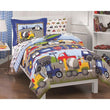 Trains Construction Trucks Twin Comforter Bed Bag Kids Bedding Childrens Bedding Comforters - Diamond Home USA