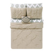Girls Pinch Pleated Comforter Set Pinched Pleat Bedding Pintuck Diamond Tufted Textured Aztec Ikat Tribal Motif Bedding Pin Tuck Texture Pattern Microfiber