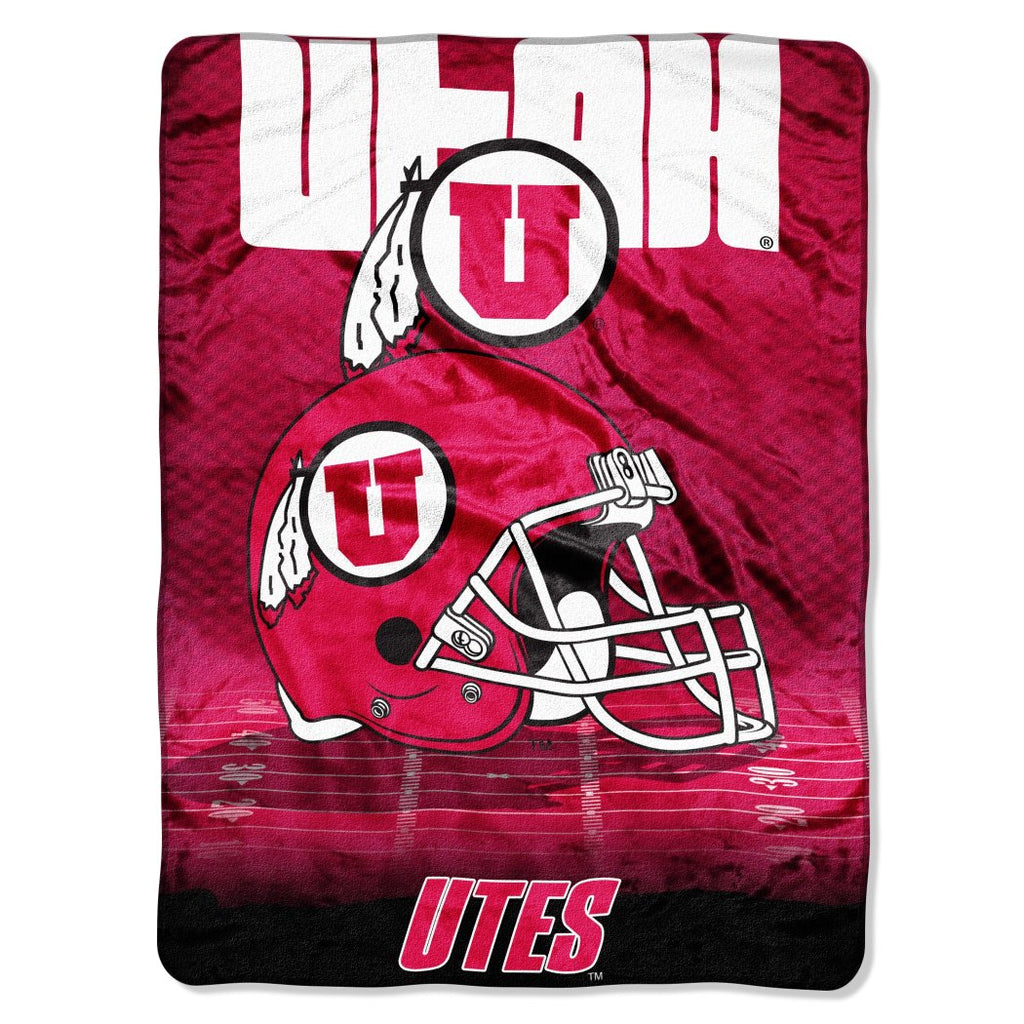 60 x 80 NCAA Utes Throw Blanket Red White College Theme Bedding Sports Patterned Collegiate Football Team Logo Fan Merchandise Athletic Team Spirit - Diamond Home USA