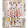 Girls Red Pink Yellow Floral Pattern Shower Curtain Polyester Detailed Multicolored Flowers Printed Indie Hippie Classic Elegant Design All Seasons - Diamond Home USA
