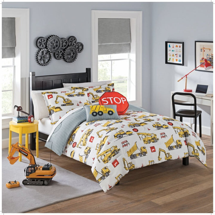 Kids Construction ite Comforter et Boys Dump Truck Crane