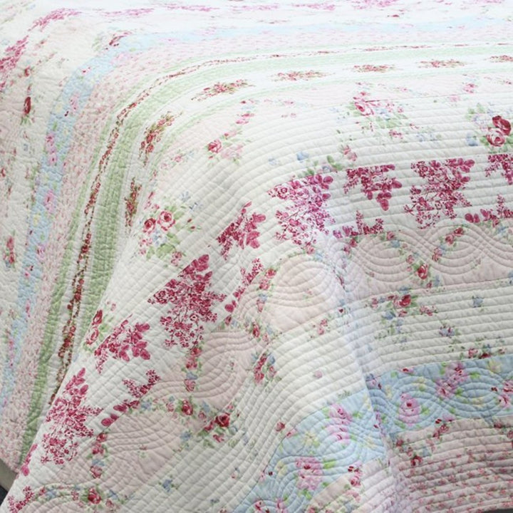 Floral Patchwork Quilt Flowers Stripe Pattern Stripes Spring Summer Wild Enchantment Pastel Effect