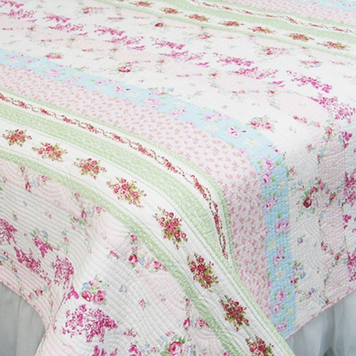 Floral Patchwork Quilt Flowers Stripe Pattern Stripes Spring Summer Wild Enchantment Pastel Effect