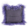 Cobalt Solid Pattern Mongolian Lamb Fur Throw Pillow Fluffy Touch Texture Design Glam Luxury Soft Comfy Decorative Sofa Cushion Knife