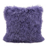 Cobalt Solid Pattern Mongolian Lamb Fur Throw Pillow Fluffy Touch Texture Design Glam Luxury Soft Comfy Decorative Sofa Cushion Knife